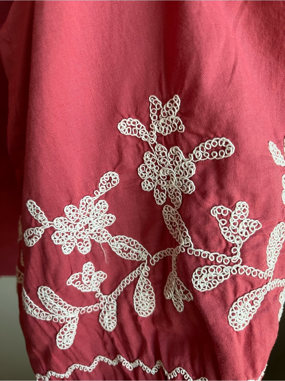 Embroidered Button-Front Blouse in Rose Pink Boho Festival Cottagecore NWT - Picture 4 of 8